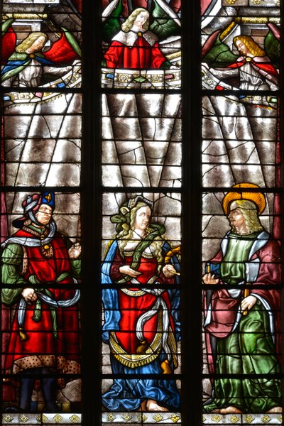 Profeten Daniel, Sibylle Cimmerienne og Saint Matthew the Evangelist - Glasmosaik af kapellet Saint Louis, Arnaud de Moles (1470-1520) færdiggjort i 1513 - Cathedrale Sainte Marie d