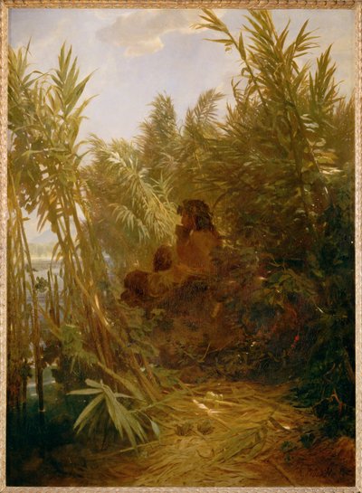 Pan im Schilf - Pan i sivene ... (maleri på lærred) af Arnold Böcklin