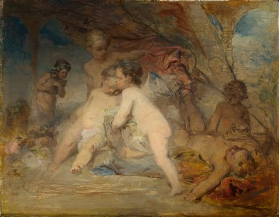 Putti og en ung Eros i en skovglen af Arnold Böcklin