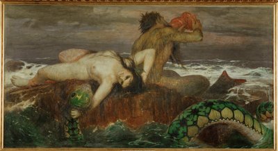 Triton und Nereide ... (maleri på lærred) af Arnold Böcklin