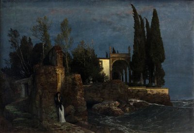 Villa ved havet, ca. 1877 (Olie på lærred) af Arnold Bocklin