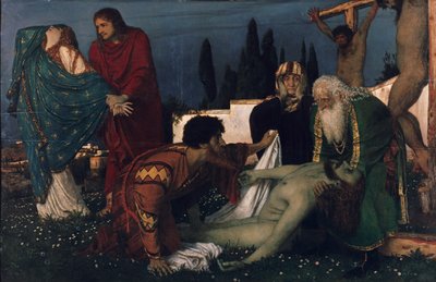 Sørgescene under korset af Arnold Böcklin