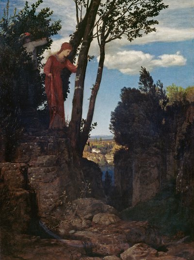 Et landskab, der er typisk for omegnen omkring Firenze af Arnold Böcklin