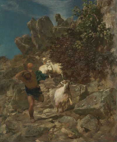 Pan skræmmer en hyrde af Arnold Böcklin