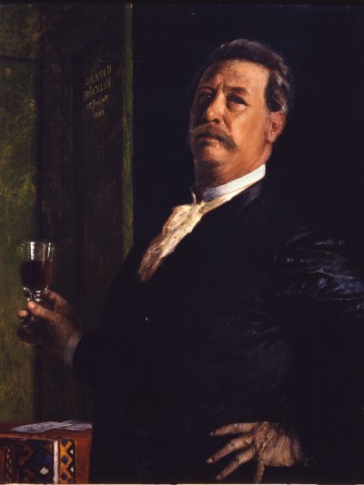 Selvportræt med vinglaset af Arnold Böcklin