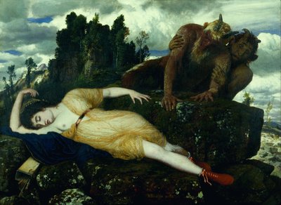 Den sovende Diana, betragtet af to fauner af Arnold Böcklin