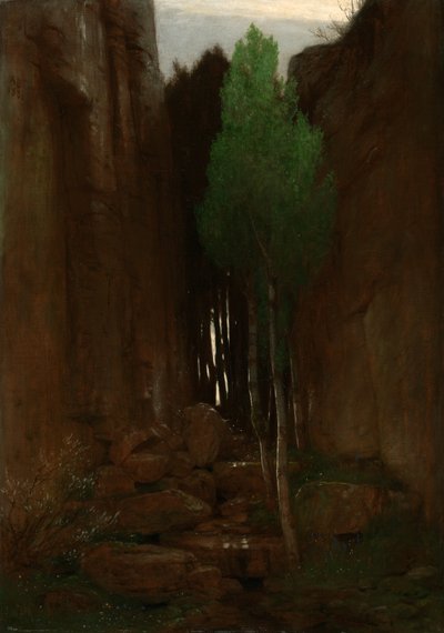 Spring in a Narrow Gorge (Kilde i en klippeslugt) af Arnold Böcklin
