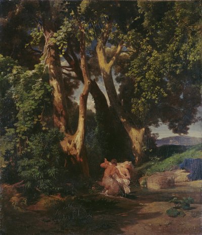 Skovkant med kentaur og nymfe af Arnold Böcklin
