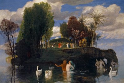 The Island of the Living, 1888 (olie på mahognitræ) af Arnold Böcklin