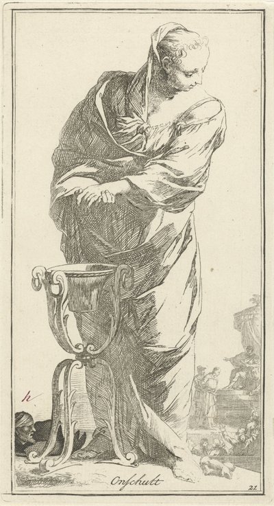 Personificering af uskyld Uskyld (titel på objekt) Enogfyrre stykker, flere Sinne-statuer (serietitel) af Arnold Houbraken