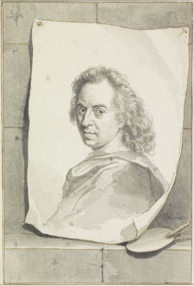 Portræt af David van der Plaes af Arnold Houbraken