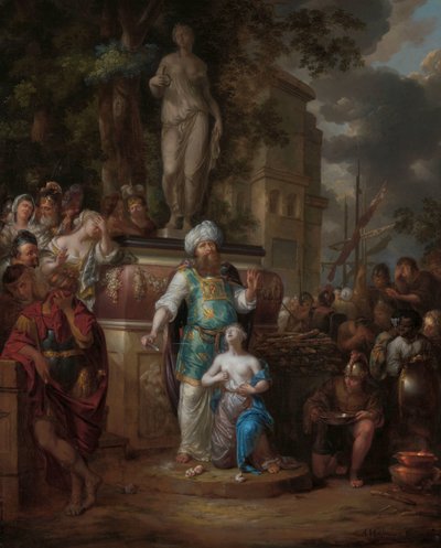 Ofring af Iphigenia af Arnold Houbraken