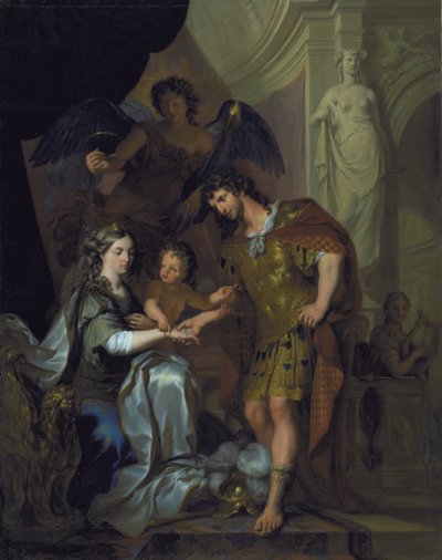 Alexanders og Roxanas bryllup (?) af Arnold Houbraken