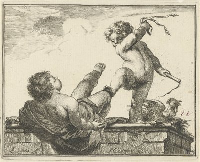 Flid overmander Dovenskab Luijheit Naerstigheit (titel på objekt) Enogfyrre stykker, flere Sinne-statuer (serietitel) af Arnold Houbraken