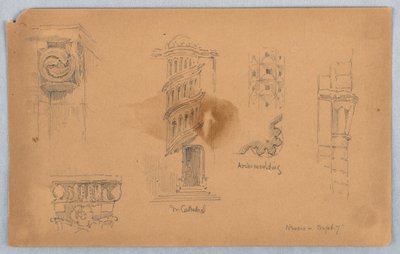 Arkitektoniske detaljer på Nevers af Arnold William Brunner