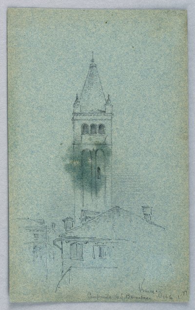 Campanile of St. Barnabas, Venedig af Arnold William Brunner