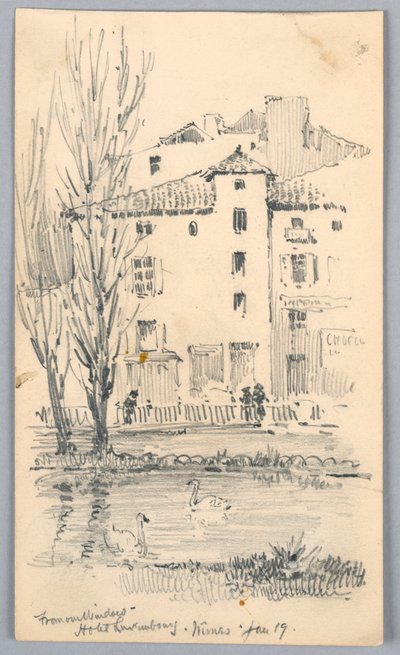 Hotel Luxembourg, Nîmes – fra vores vindue af Arnold William Brunner