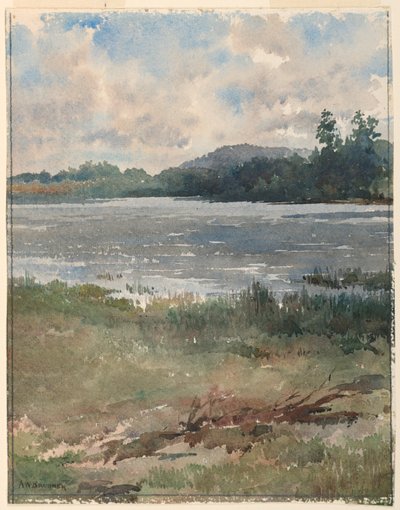 Landskab ved søen af Arnold William Brunner