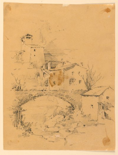 Mølle over en Strøm af Arnold William Brunner