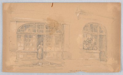 Skitse i Bayeux af Arnold William Brunner
