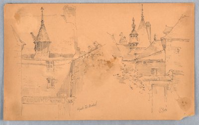 To scener ved Mont St. Michel og Vitré af Arnold William Brunner