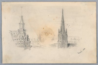 To skitser af tårne af Arnold William Brunner
