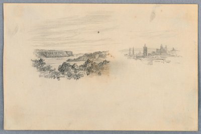 To udsigter, landskab og byskyline af Arnold William Brunner