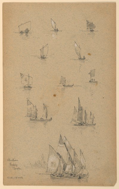 venetianske fiskerbåde af Arnold William Brunner
