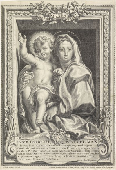 Maria med Kristusbarnet Spes Nostra Salve (titel på objekt) af Arnold van Westerhout