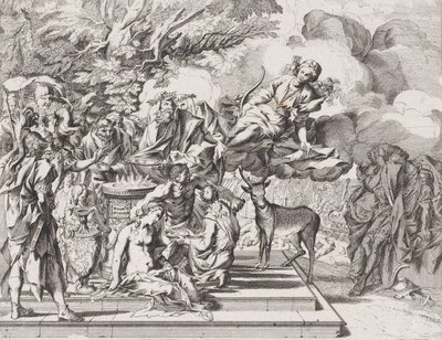 Ofringen af Iphigenia, 1650-1700. af Arnold van Westerhout.