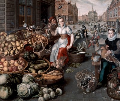 Kvinde, der sælger frugt og grøntsager, ca. 1590 af Arnout de Muyser