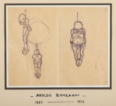 Den hængte mand (tusch på papir) af Aroldo Bonzagni