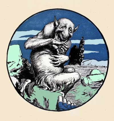 Guden Pan, halv ged mi mand. Illustration af Arpad Schmidhammer for Jugend af Arpad Schmidhammer