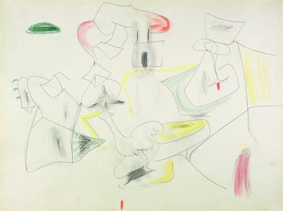 Uden titel (farvekridt og blyant på papir) af Arshile Gorky