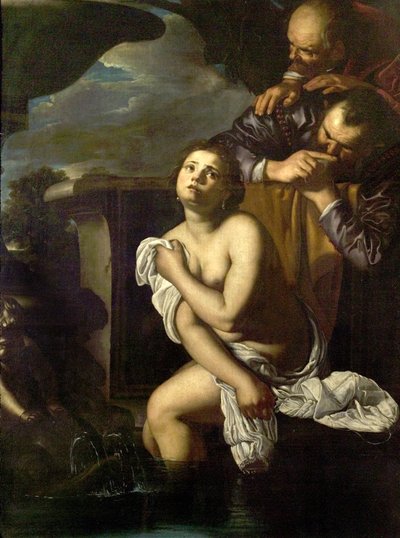 Susannah and the Elders (olie på lærred) af Artemisia (attr.to) Gentileschi