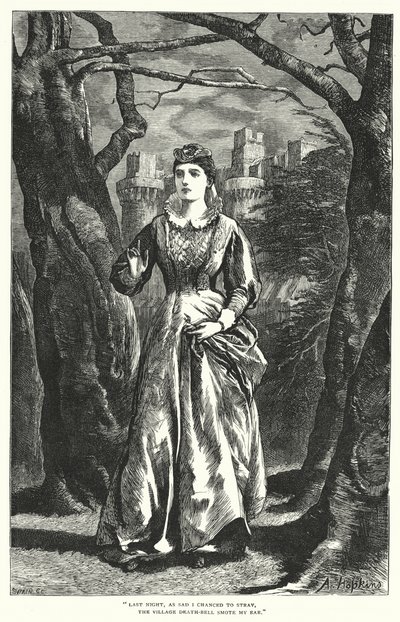 Cumnor Hall (gravering) af Arthur (after) Hopkins