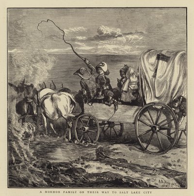 En mormonfamilie på vej til Salt Lake City af Arthur Boyd Houghton