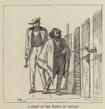 En scene i fængslet i Chicago af Arthur Boyd Houghton