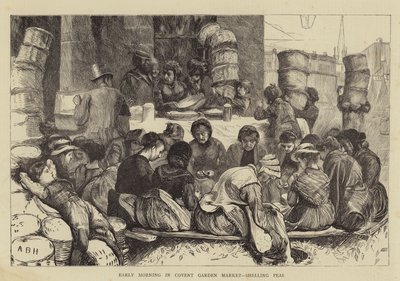 Tidlig morgen i Covent Garden Market, beskydning af ærter af Arthur Boyd Houghton