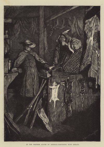 I de vestlige stater i Amerika, byttehandel med indianere af Arthur Boyd Houghton