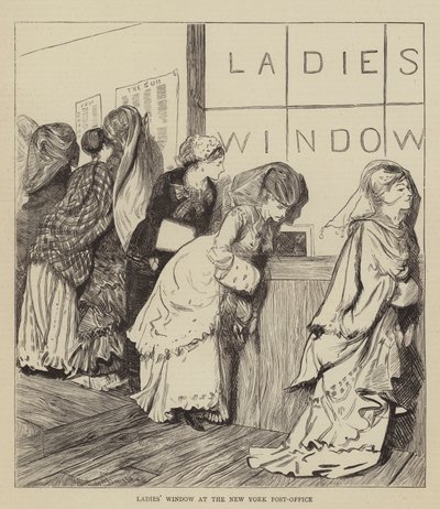 Damevindue på postkontoret i New York af Arthur Boyd Houghton