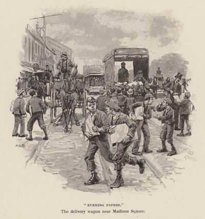 "Aftenaviser" (kobberstik) af Arthur Burdett Frost