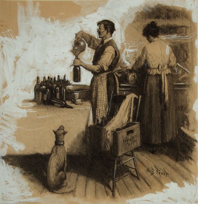 The Bootleggers (kul og gouache på tavle) af Arthur Burdett Frost