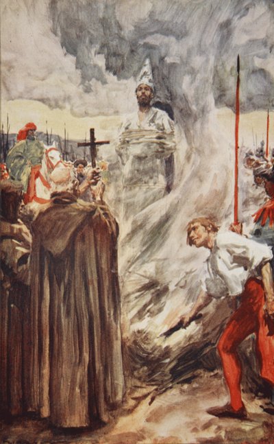 Afbrændingen af John Huss den 6. juli 1415, illustration fra 