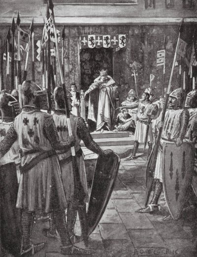 Henrik III og baronerne (litografi) af Arthur David (after) McCormick