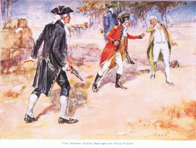 Duel mellem Warren Hastings og Philip Francis 1780AD af Arthur David McCormick