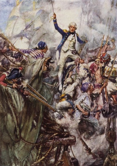 Nelson går ombord på San Josef ved slaget ved Cape St Vincent af Arthur David McCormick