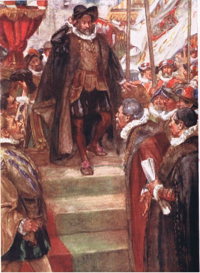 Prinsen af Orange kendte intet større øjeblik end dette, illustration fra Romance of History: The Netherlands, 1920