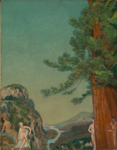 På klipperne, ca. 1898. af Arthur Davies