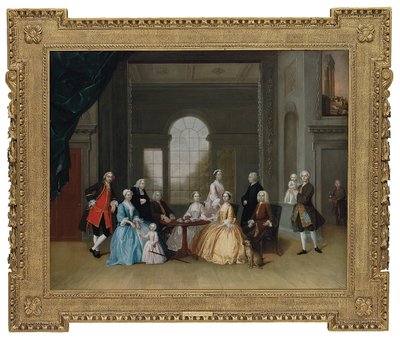Gruppeportræt af John Offley Crewe og hans familie af Arthur Devis